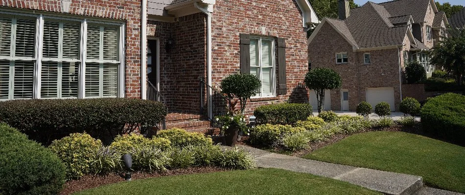 A home with nice landscaping in Huntsville, AL.