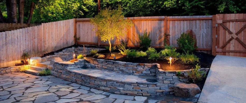 Landscape lighting system installed on a property in Mountain Brook, AL.